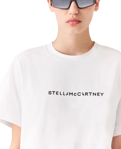 Stella McCartney Футболка оверсайз с логотипом - Артикул: 6J01583SPY48