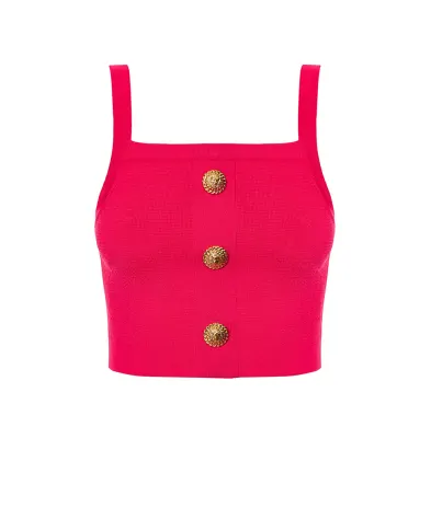 Balmain В'язаний топ-бралет з гудзиками - Артикул: GF1AA415KJ43