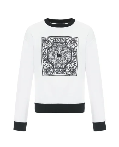 Dolce&Gabbana Свитшот с вышитым узором «Майолика» - Артикул: G9AHSZ-G7O9V