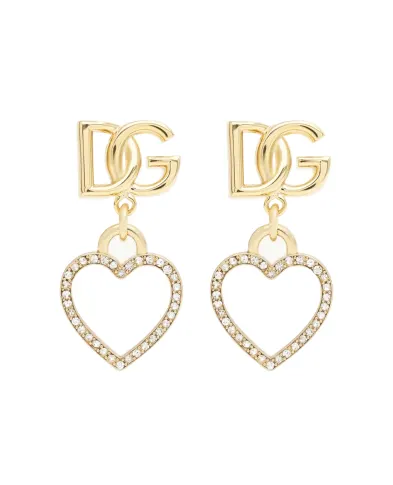 Dolce&Gabbana Серьги-пусеты с подвеской сердцем - Артикул: WER6I2-W1111