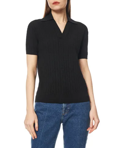 Balmain В'язане поло з монограмою з вовни - Артикул: GF1GB030KJ47