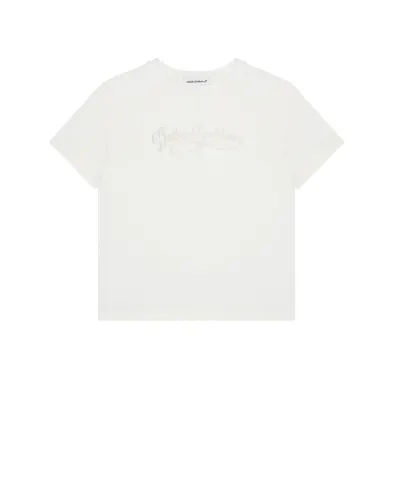Dolce&Gabbana Дитяча футболка з вишивкою - Артикул: L5JTNK-G7PYF-B