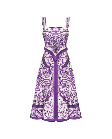 Dolce&Gabbana Платье из шелка с принтом - Артикул: F6TZBT-HI1T1