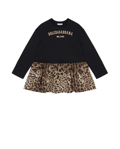 Dolce&Gabbana Дитяча сукня з леопардовим принтом - Артикул: L5JDAW-G7PRY-S