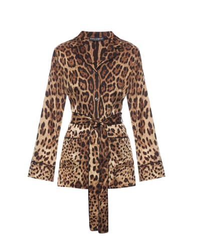 Dolce&Gabbana Пижамная рубашка из шёлка - Артикул: F5I89T-FSAXY