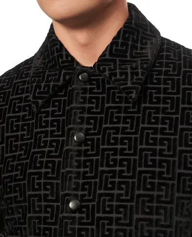 Balmain Бархатная куртка-бомбер - Артикул: GH1TFA73MI21