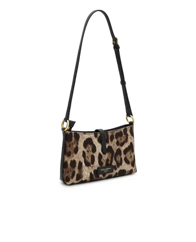 Dolce&Gabbana Сумка на плечо Lock с леопардовым принтом - Артикул: BB7891-A0007