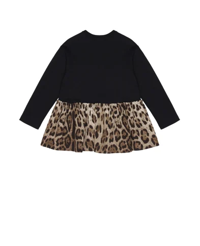 Dolce&Gabbana Дитяча сукня з леопардовим принтом - Артикул: L5JDAW-G7PRY-B