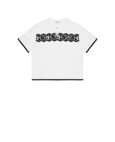 Dolce&Gabbana Дитяча футболка з мереживом - Артикул: L5JTQT-G7PTX-S