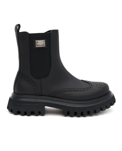 Dolce&Gabbana Дитячі шкіряні ботильйони Beatles - Артикул: DA5295-A6379-L