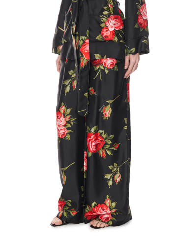 Dolce&Gabbana Пижамные брюки из шёлка - Артикул: FTDIVT-IS11G