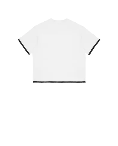 Dolce&Gabbana Дитяча футболка з мереживом - Артикул: L5JTQT-G7PTX-S