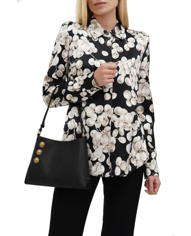Balmain Кожаная сумка Emblème - Артикул: DN1BS874LGSR