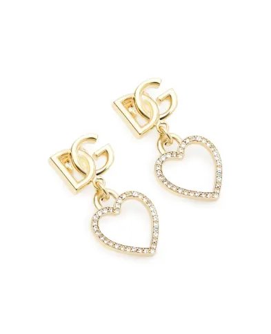 Dolce&Gabbana Серьги-пусеты с подвеской сердцем - Артикул: WER6I2-W1111