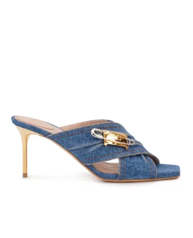 Balmain Джинсовые мюли Safety Pin - Артикул: EN1UR079TDMS
