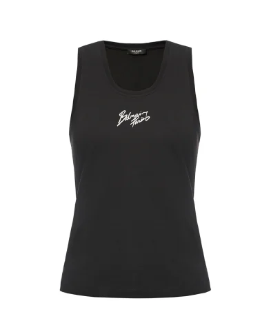 Balmain Свободная майка с принтом - Артикул: GF1EB075BD40