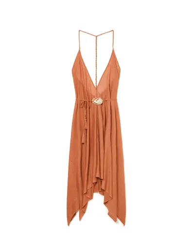 Alanui Сукня з льону з черепашкою - Артикул: LWHI048R26KNI0017373