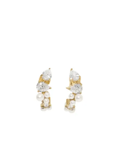 Completedworks Серьги из переработанного золота с жемчугом и цирконием - Артикул: P54