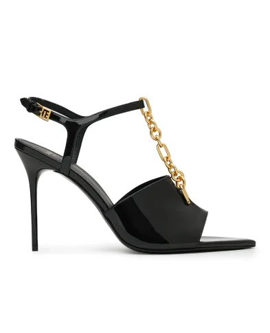 Balmain Босоножки из лакированной кожи Sync - Артикул: FN1UH154LPAT