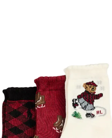 Polo Ralph Lauren Детские носки Polo Bear (3 пары) - Артикул: 445P03255001