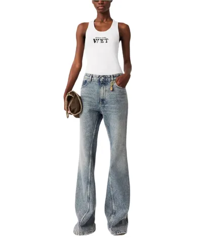 Stella McCartney Джинсы-клеш с винтажной обработкой - Артикул: 6D04623SQH51