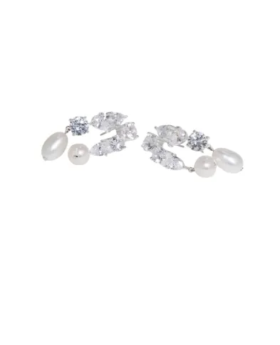 Completedworks Сережки з переробленого срібла з перлами та цирконієм - Артикул: Z57