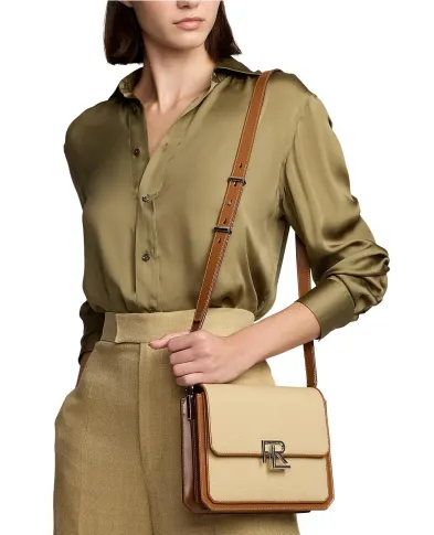 Ralph Lauren Collection Сумка-кроссбоди из холста и кожи - Артикул: 435968250001