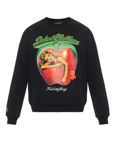 Dolce&Gabbana Свитшот с принтом и вышивкой - Артикул: G9AHSZ-G7PHG