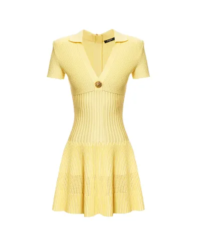 Balmain Короткое расклешенное платье - Артикул: GF1R7153KJ30