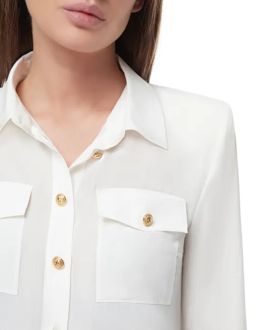 Balmain Шелковая блуза - Артикул: YF1HS050SB66