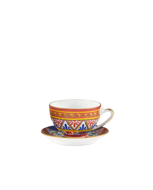 Dolce&Gabbana Чайна чашка з блюдцем з порцеляни - Артикул: TC0102-TCA24