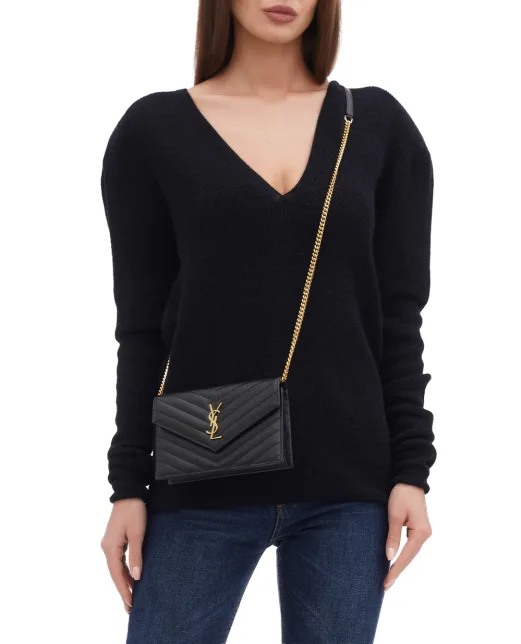 Saint Laurent Кожаная сумка Cassandre Chain Wallet - Артикул: 742920-BOW01