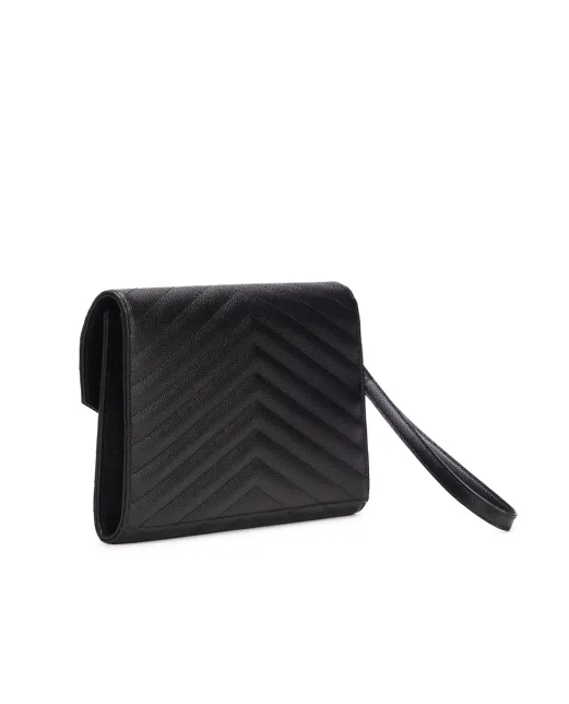Saint Laurent Кожаный клатч Cassandre - Артикул: 617662-BOW01
