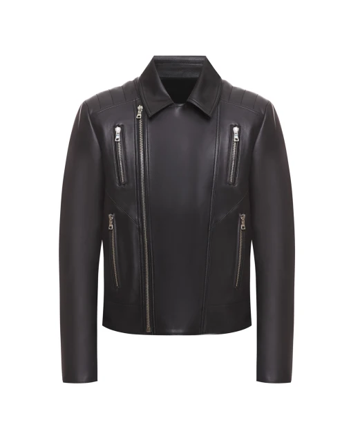 Balmain Кожаная косуха - Артикул: XH1TD170LB24