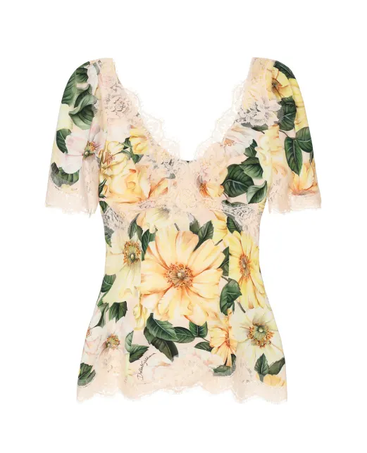 Dolce&Gabbana Шелковый топ - Артикул: F7U44T-FSA0E