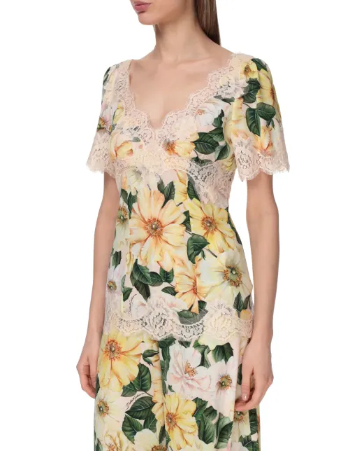 Dolce&Gabbana Шелковый топ - Артикул: F7U44T-FSA0E