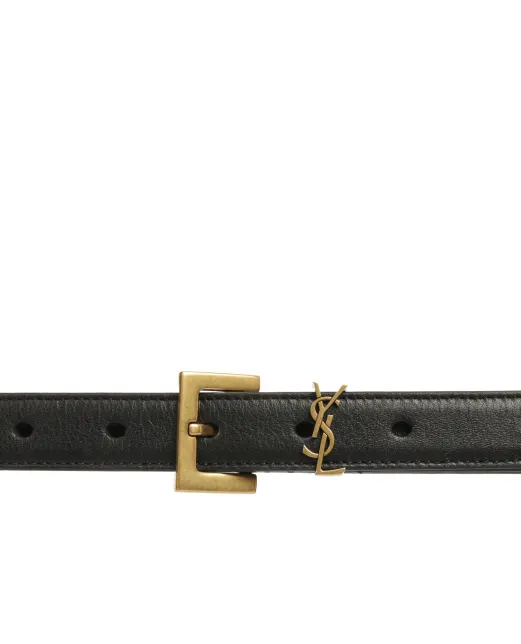 Saint Laurent Кожаный ремень Monogram narrow - Артикул: 554465-BOO0W