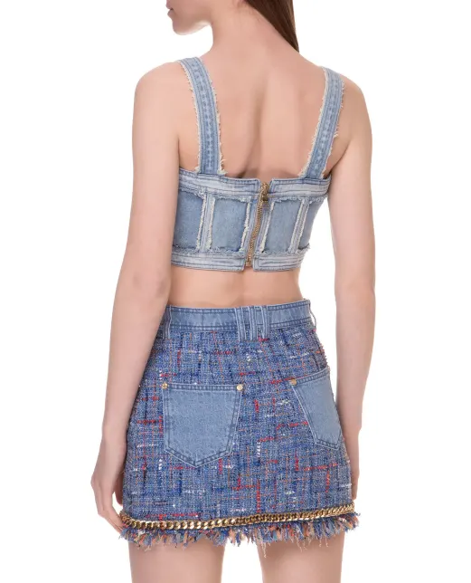 Balmain Джинсовий топ - Артикул: TF10006D008