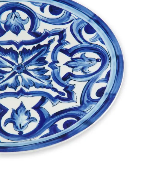 Dolce&Gabbana Сервировочная тарелка с принтом Blu Mediterraneo - Артикул: TC0010-TCA88