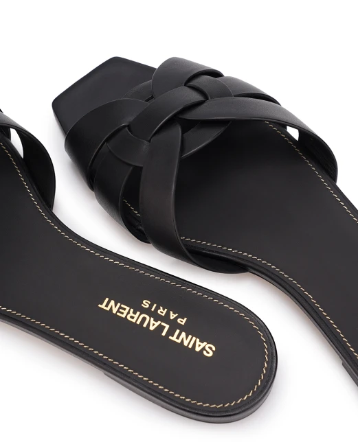 Saint Laurent Кожаные мюли Tribute - Артикул: 571952-BDA00