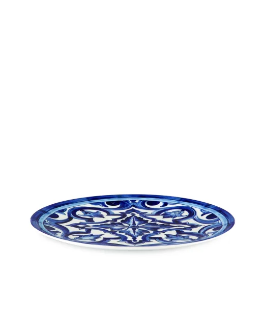 Dolce&Gabbana Сервировочная тарелка с принтом Blu Mediterraneo - Артикул: TC0010-TCA88