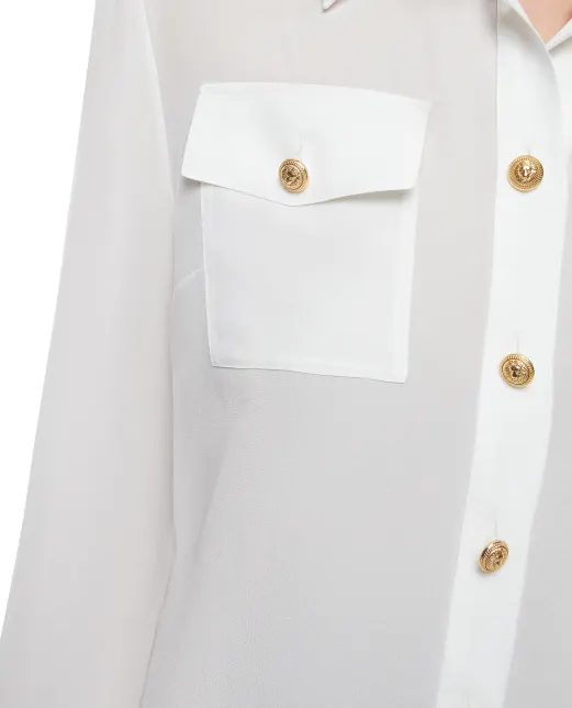 Balmain Шелковая блуза - Артикул: AF1HS050SB66
