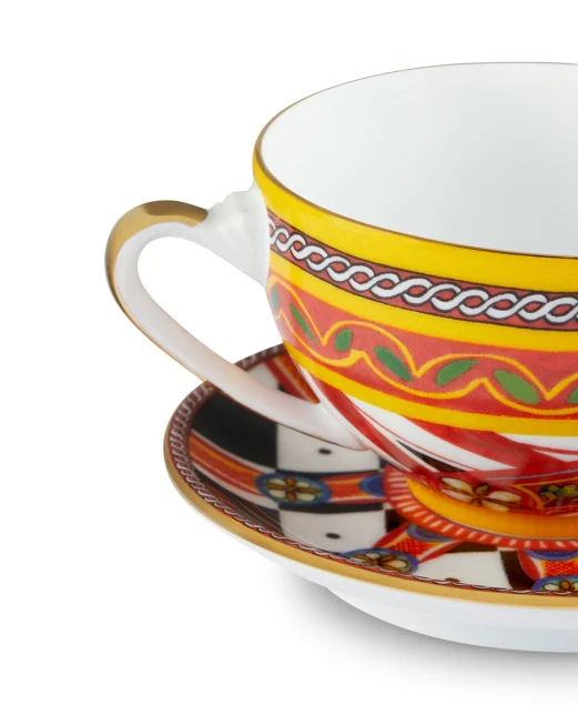 Dolce&Gabbana Чайна чашка з блюдцем з порцеляни - Артикул: TC0102-TCA13