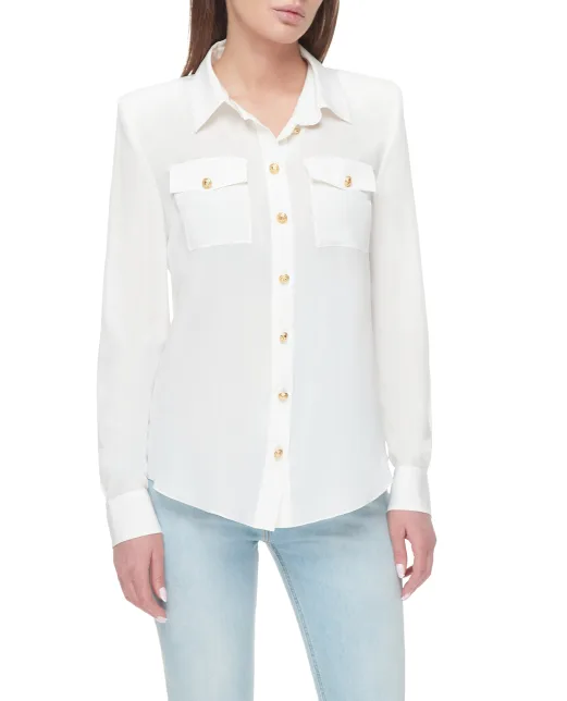 Balmain Шелковая блуза - Артикул: YF1HS050SB66