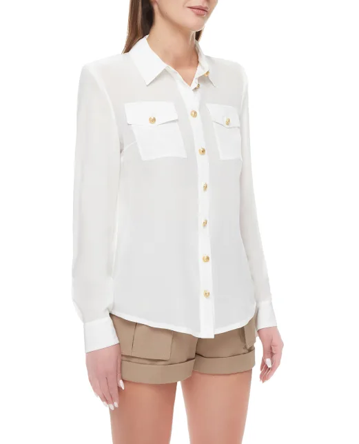 Balmain Шелковая блуза - Артикул: AF1HS050SB66