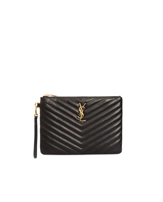 Saint Laurent Шкіряний клатч Monogram - Артикул: 379039-CWU01