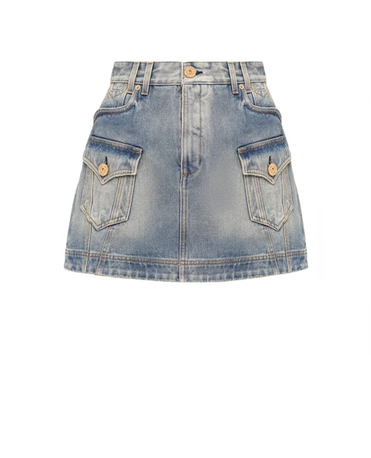 Balmain Юбка джинсовая - Артикул: CF1LA352DE04