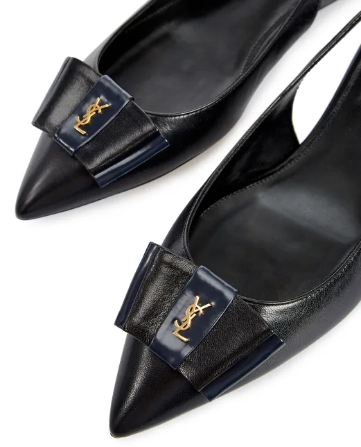 Saint Laurent Кожаные слингбэки Anais 10 - Артикул: 649621-1ZJ10