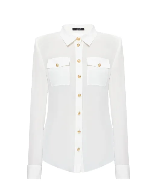 Balmain Шелковая блуза - Артикул: YF1HS050SB66
