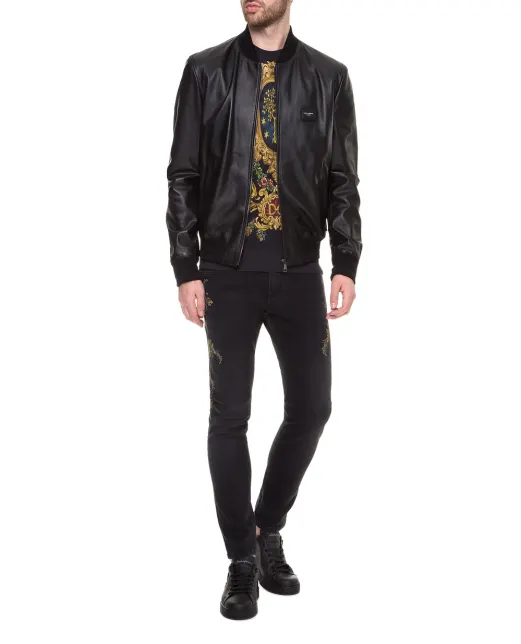 Dolce&Gabbana Кожаный бомбер - Артикул: G9PB9L-FUL89